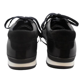 Hush Black Leather Suede Star Trainers
