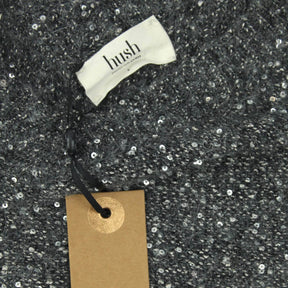 Hush Grey Sequin Knit V-neck Jumper
