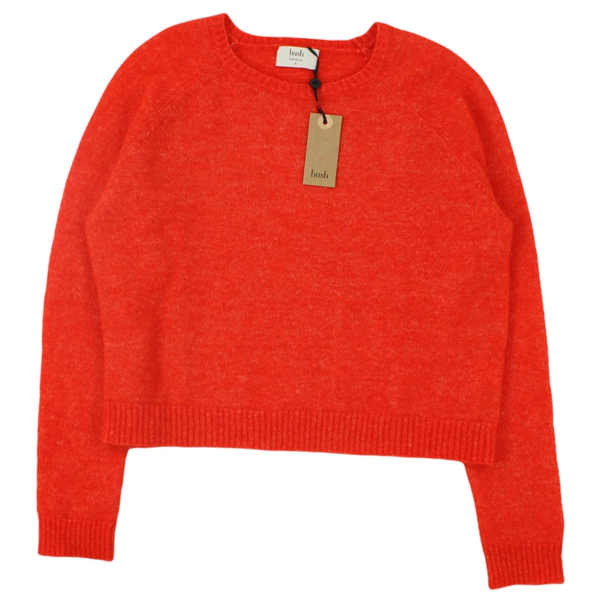 Hush Orange Fluffy Cropped Jumper