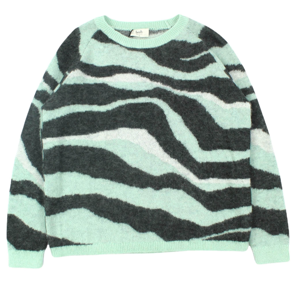 Hush Turquoise & Grey Zebra Jumper