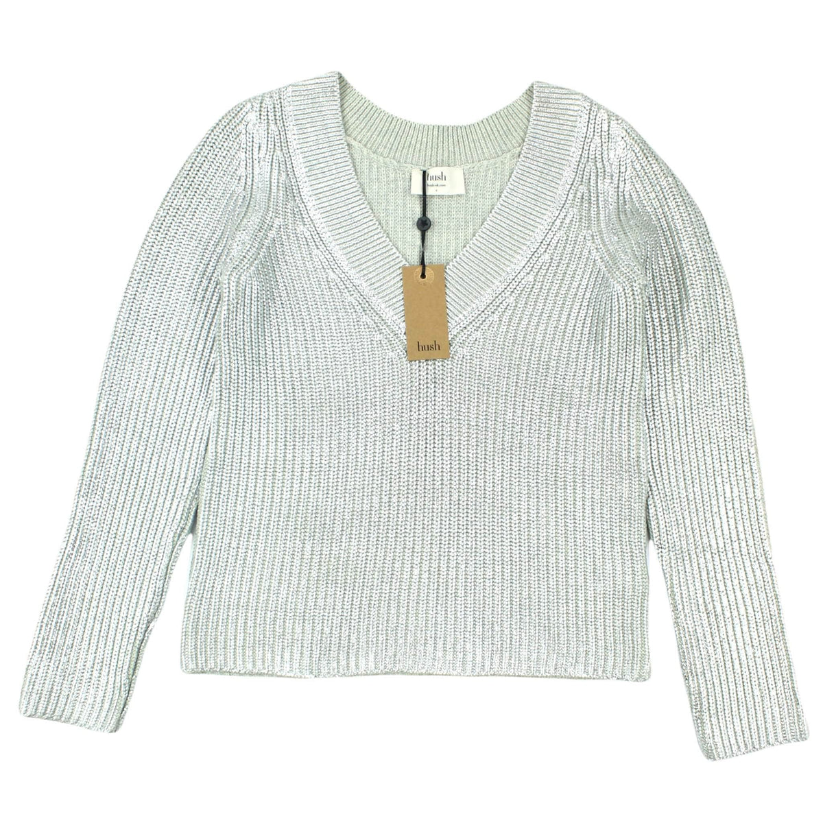 Hush Silver Metallic Chunky Knit Jumper