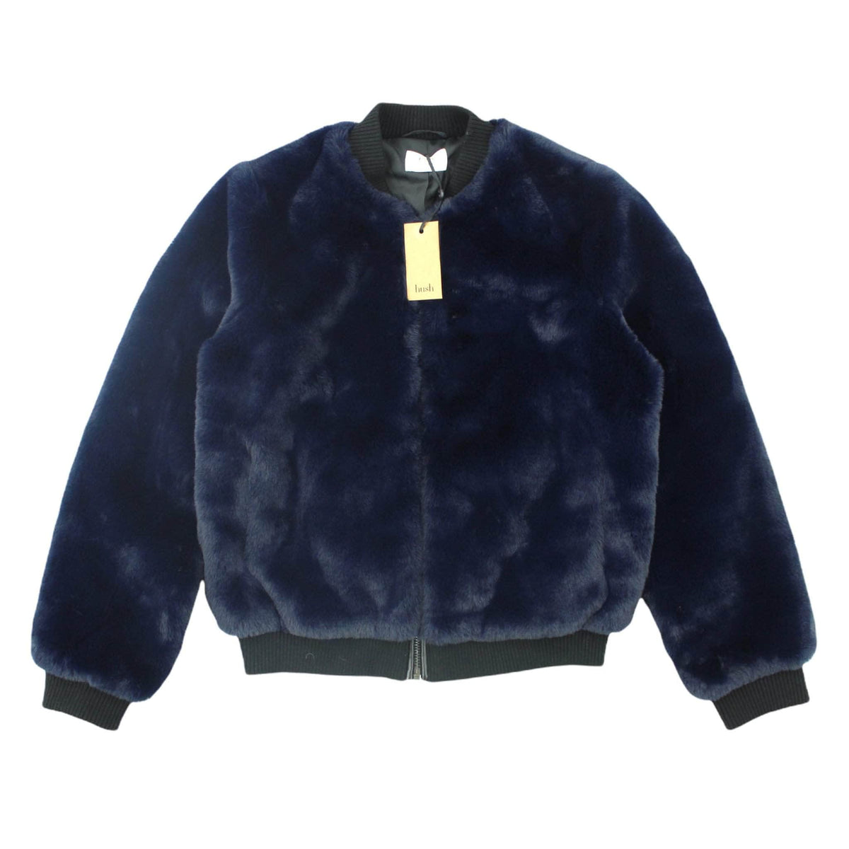 Hush Navy "Kanza" Faux Fur Bomber