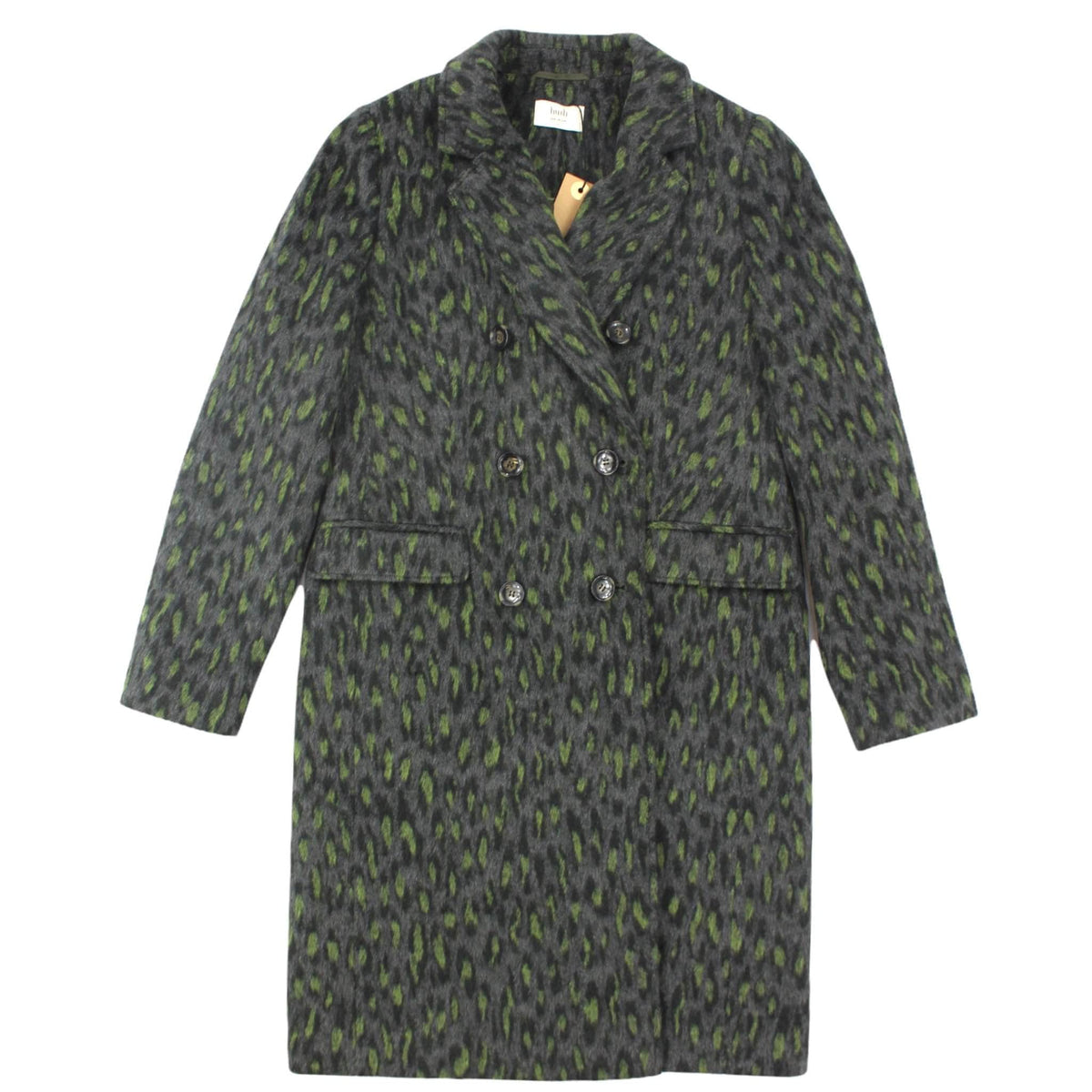 Hush Grey & Green Leopard Print Coat