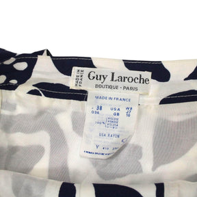 Vintage 1980's Guy Laroche Navy Print Skirt
