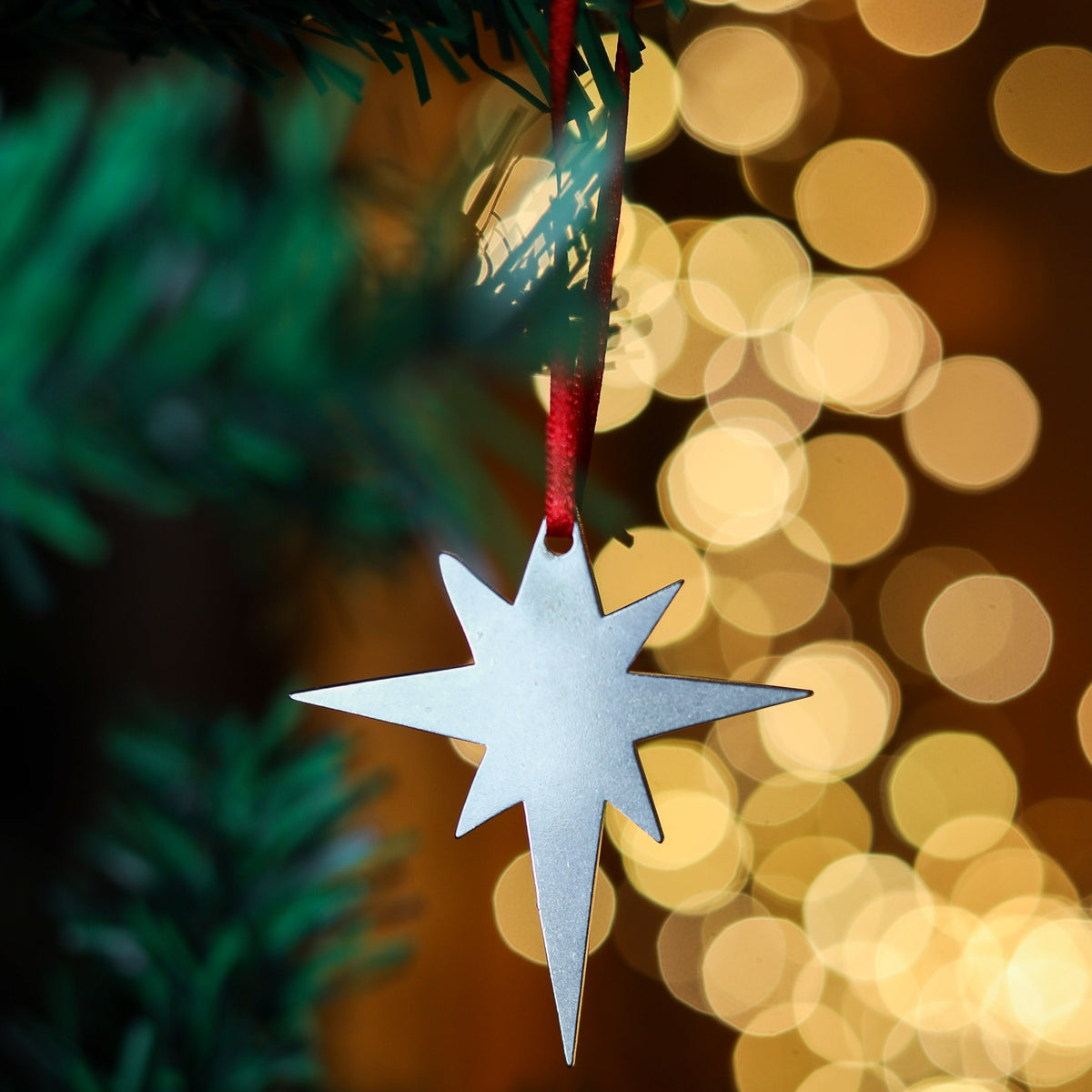 Set of Star & Moon Stainless Steel Christmas Decorations by Pivot