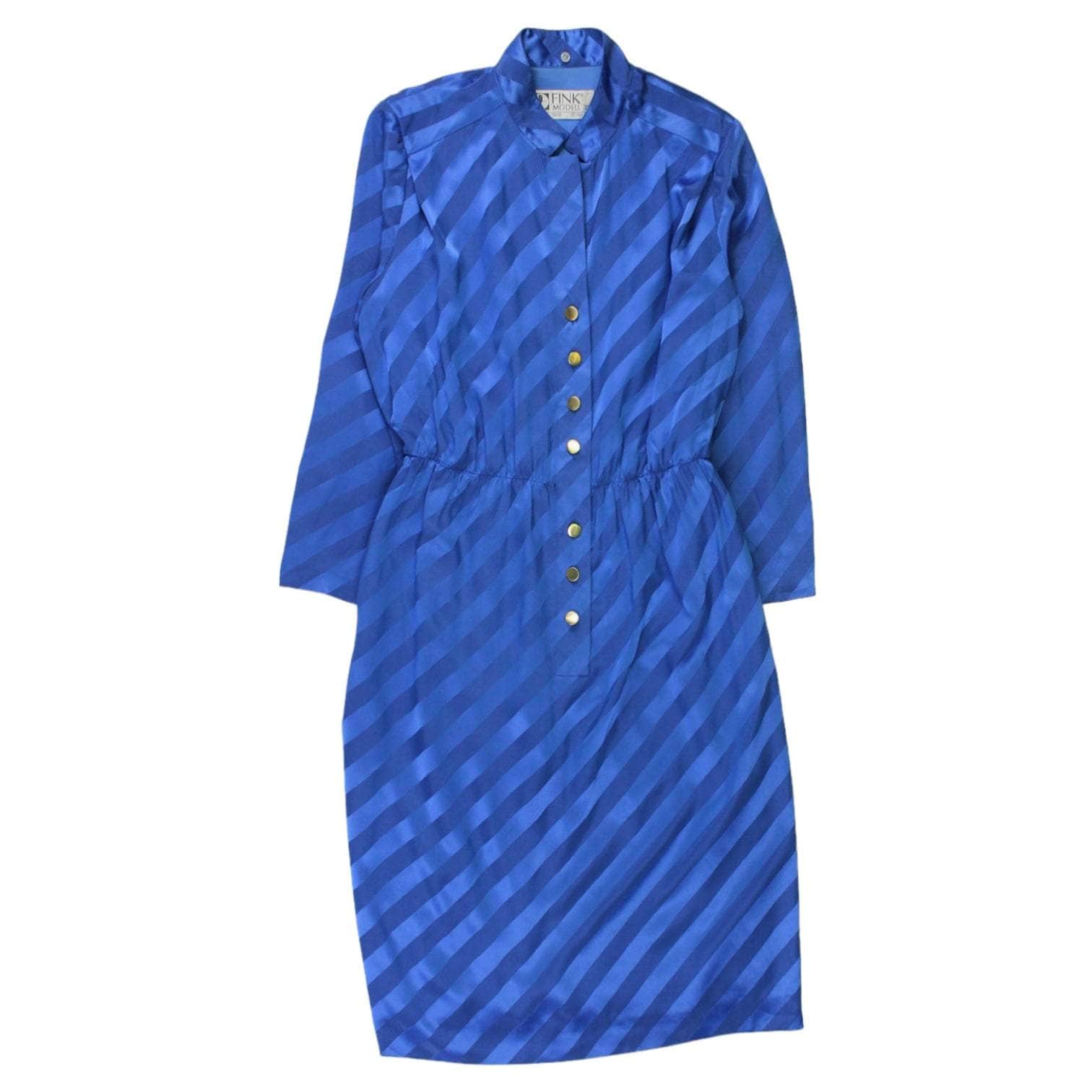Vintage Fink Modell Blue Satin Dress