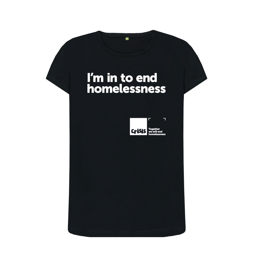 Black I'm In To End Homelessness Teemill Black Top