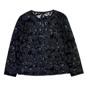 COS Black Abstract Devore Top