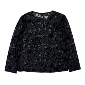 COS Black Abstract Devore Top