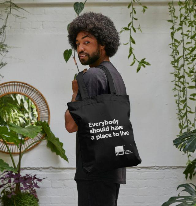 Everybody Should Have A Place To Live Black Tote Bag