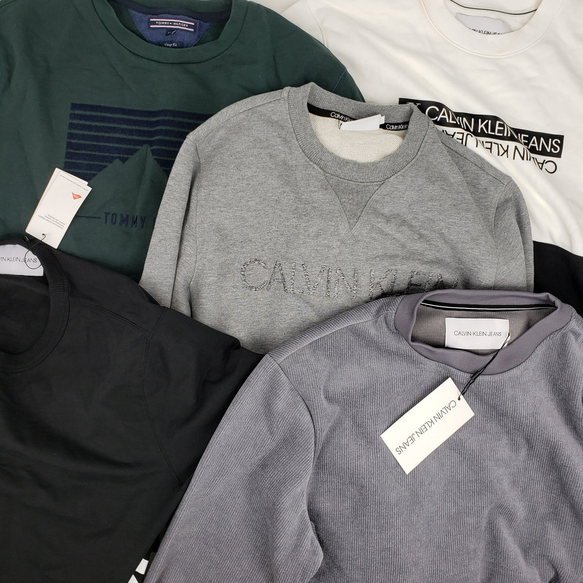 x5 Men's Mixed Tommy Hilfiger & Calvin Klein Colourful Sweatshirts Bundle