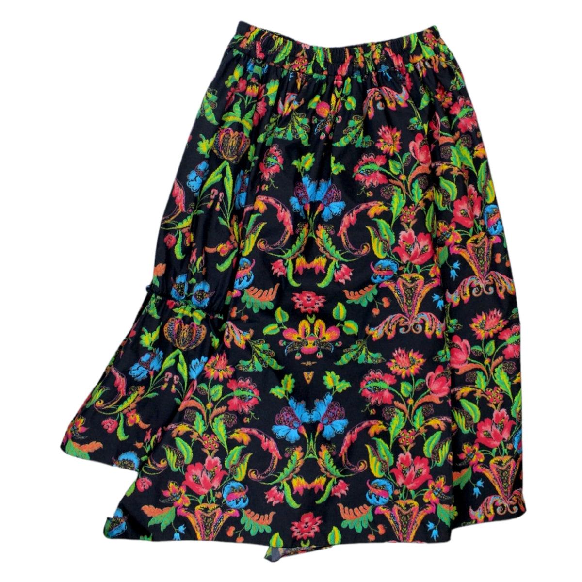 By Walid Black Floral Skirt