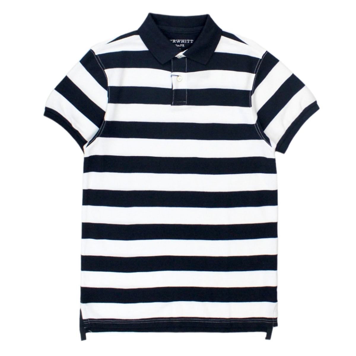 Tyrwhitt Navy & White Striped Polo Shirt