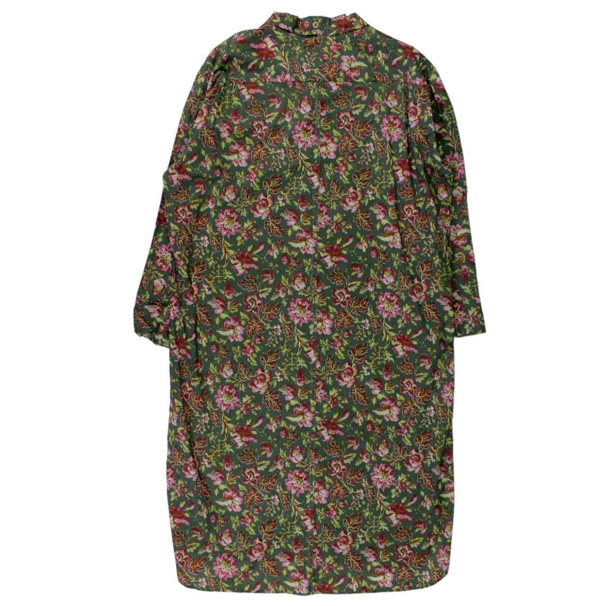 By Walid Green Floral Shirt Dress