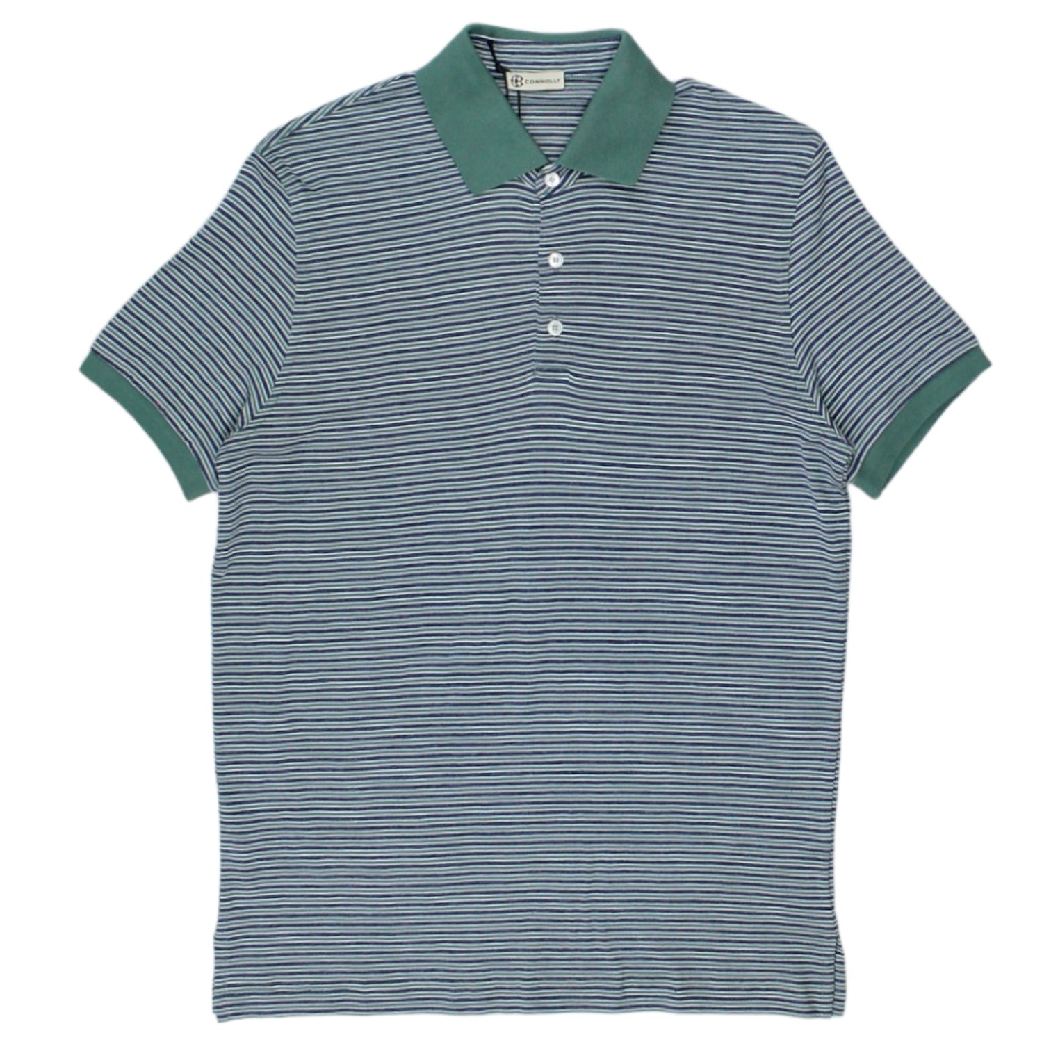 Connolly Green Striped Polo Shirt