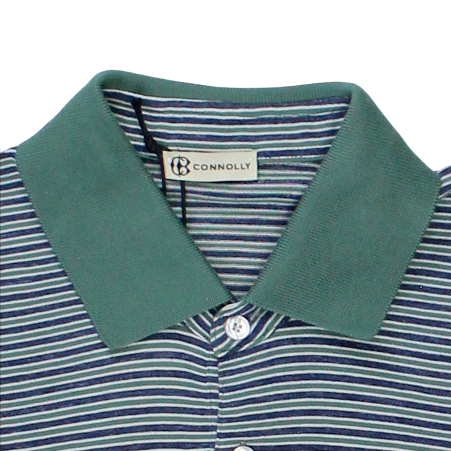 Connolly Green Striped Polo Shirt