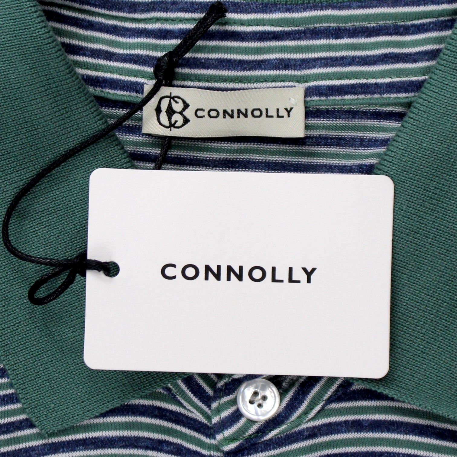 Connolly Green Striped Polo Shirt